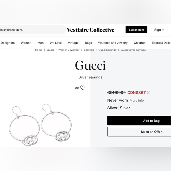 BNIB AUTHENTIC GUCCI EARRINGS - Picture 8 of 8